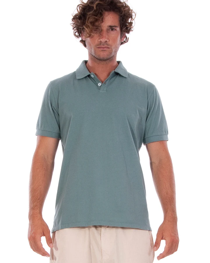 RAVENS VIEW IBIZA Herren vegan Polo-T-Shirt Chinois Grün
