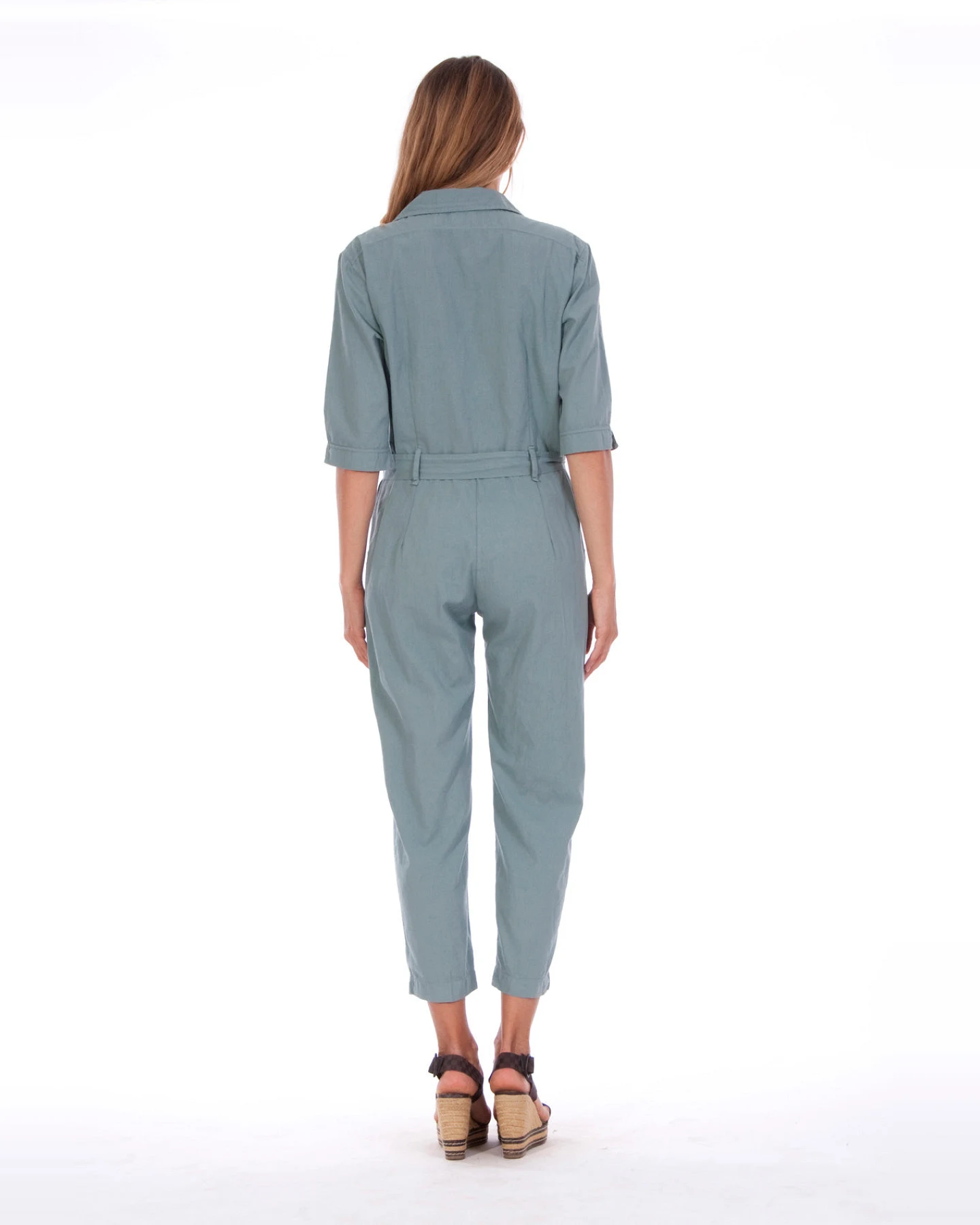 RAVENS VIEW IBIZA Damen vegan Jumpsuit Chic Mono Chinois Grün – Ansicht 2