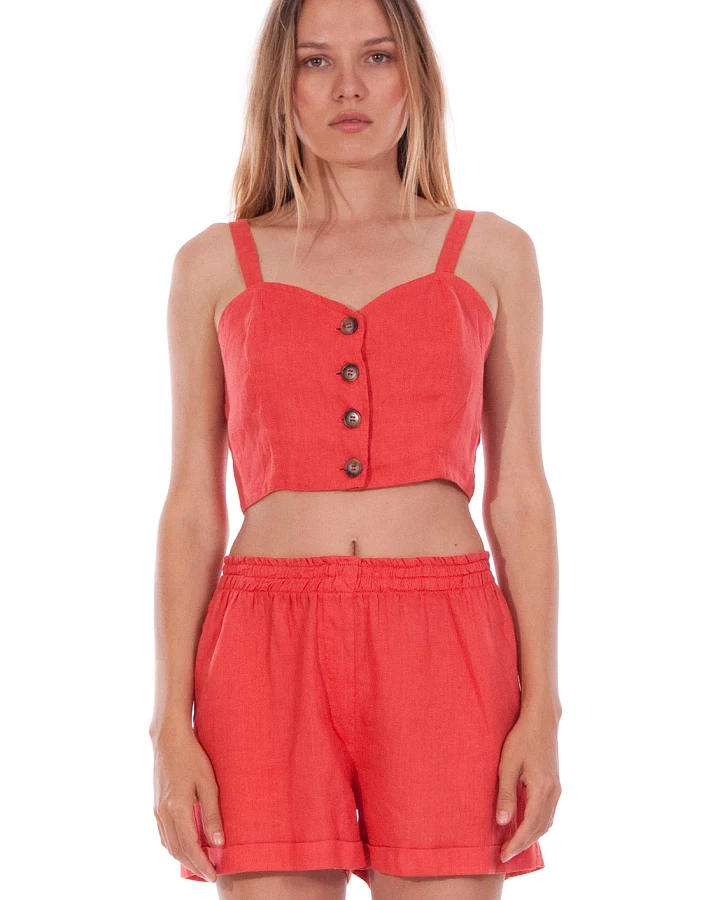 RAVENS VIEW IBIZA Damen vegan Oberteil Capri Candy Red