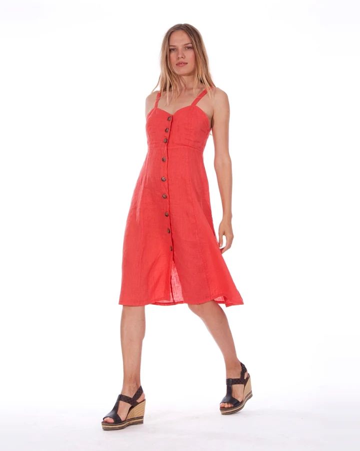 RAVENS VIEW IBIZA Damen vegan Kleid Capri Candy Red