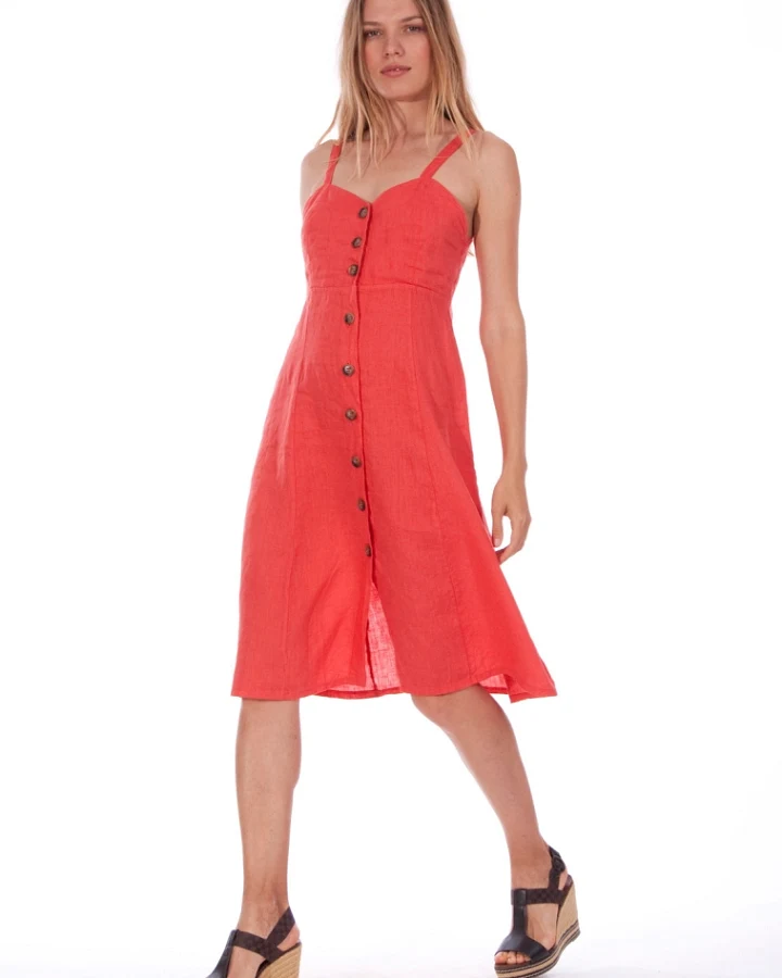 RAVENS VIEW IBIZA Damen vegan Kleid Capri Candy Red