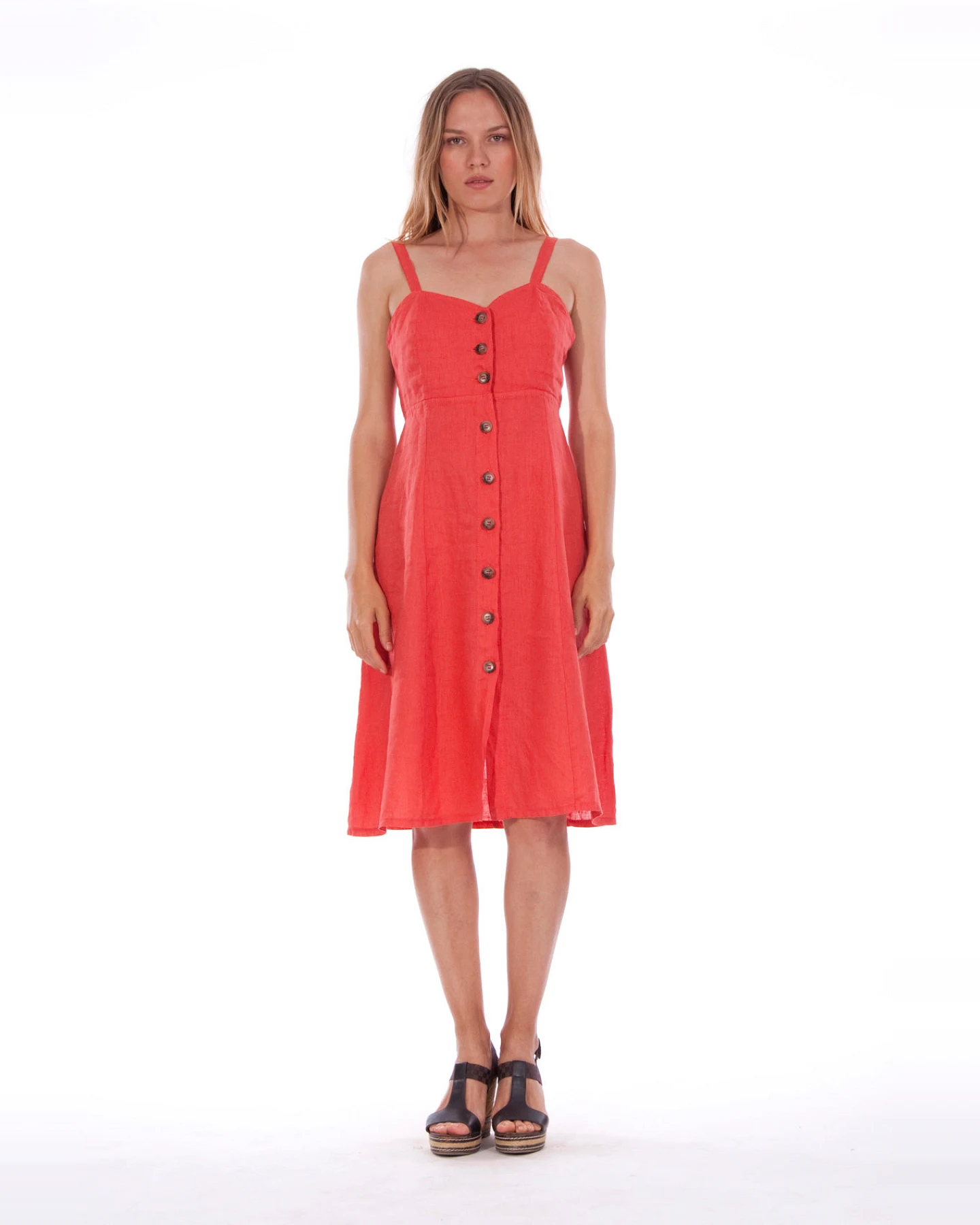 RAVENS VIEW IBIZA Damen vegan Kleid Capri Candy Red – Ansicht 2