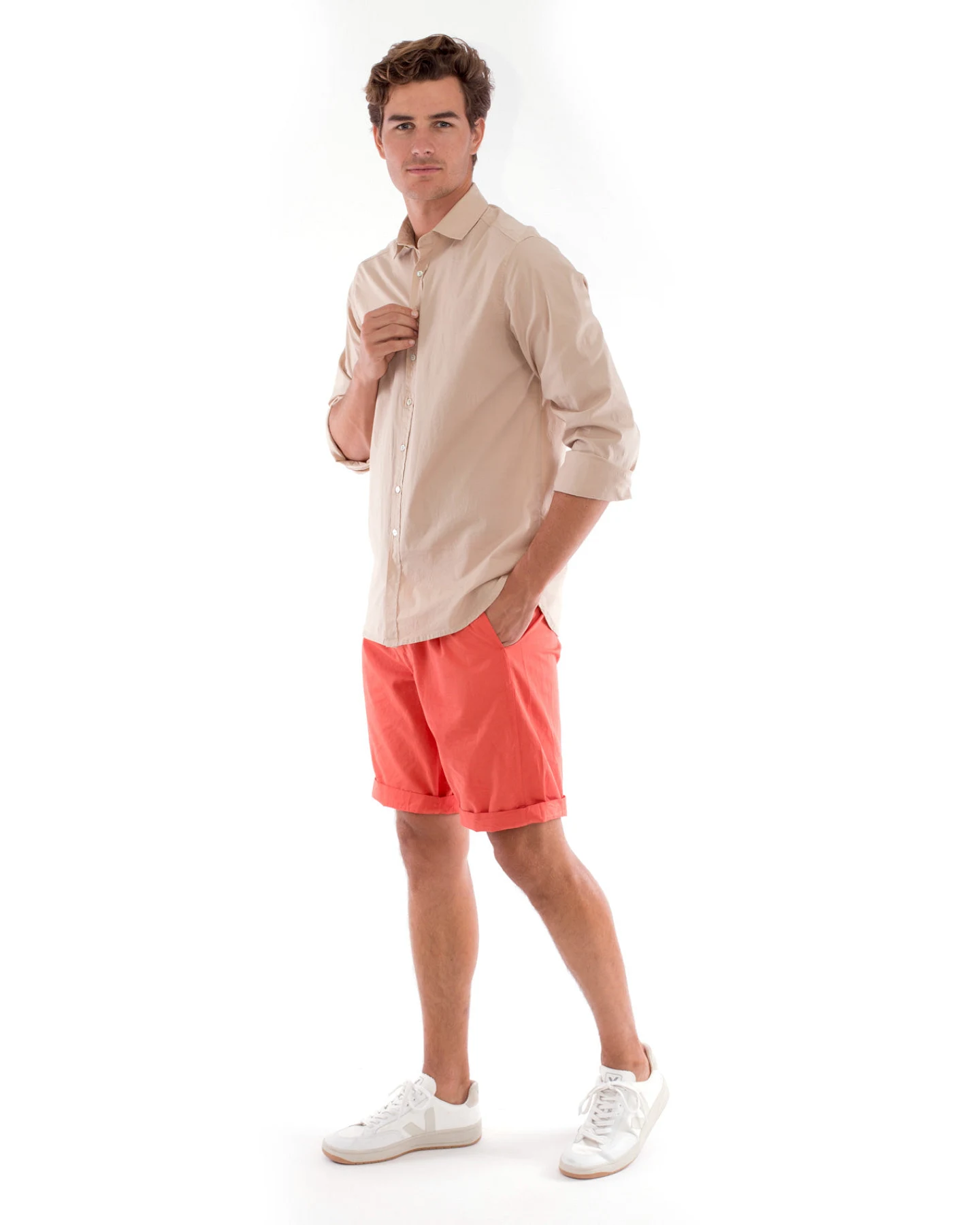 RAVENS VIEW IBIZA Herren vegan Kurze Hosen Terrakotta – Ansicht 2