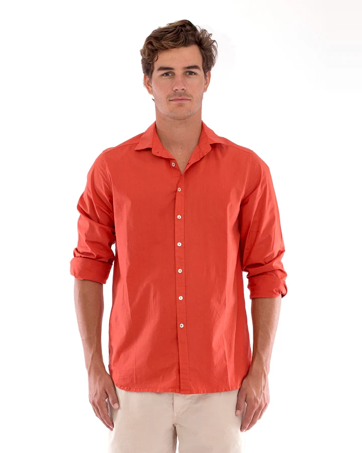RAVENS VIEW IBIZA Herren vegan Hemd Phoenix Terracotta Orange