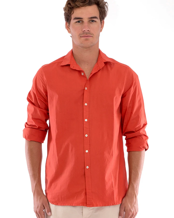RAVENS VIEW IBIZA Herren vegan Hemd Phoenix Terracotta Orange