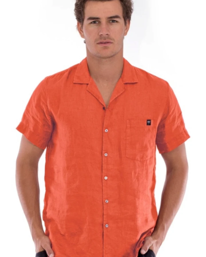 RAVENS VIEW IBIZA Herren vegan Hemd Marlon Terracotta Orange