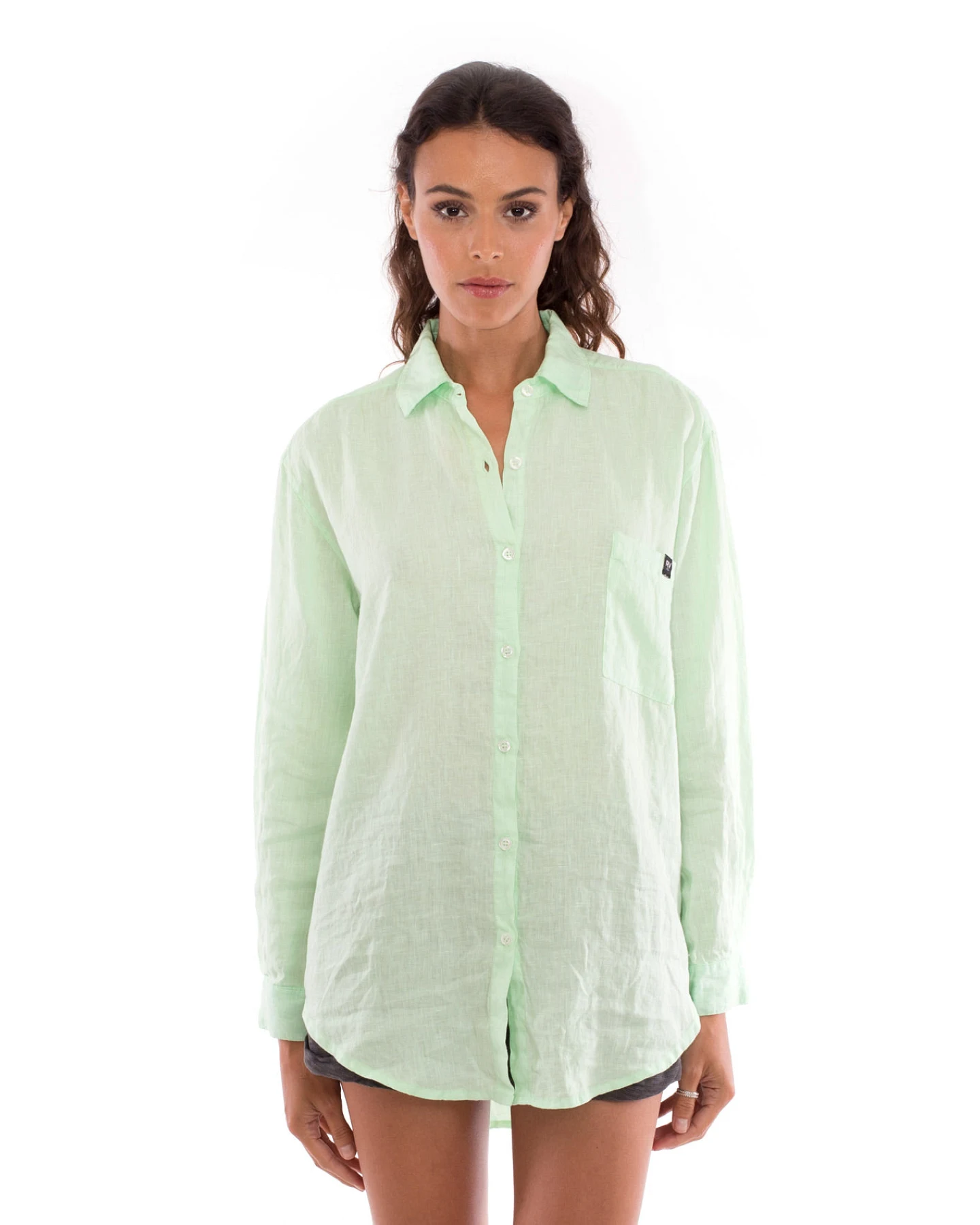 RAVENS VIEW IBIZA Damen vegan Shirt Monet Mintgrün – Ansicht 2