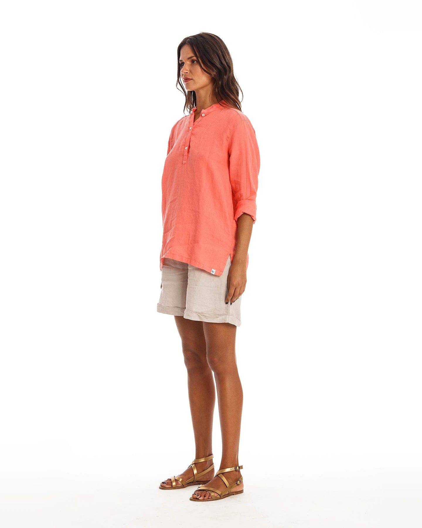 RAVENS VIEW IBIZA Damen vegan Hemd Lian Koralle Rosa – Ansicht 2