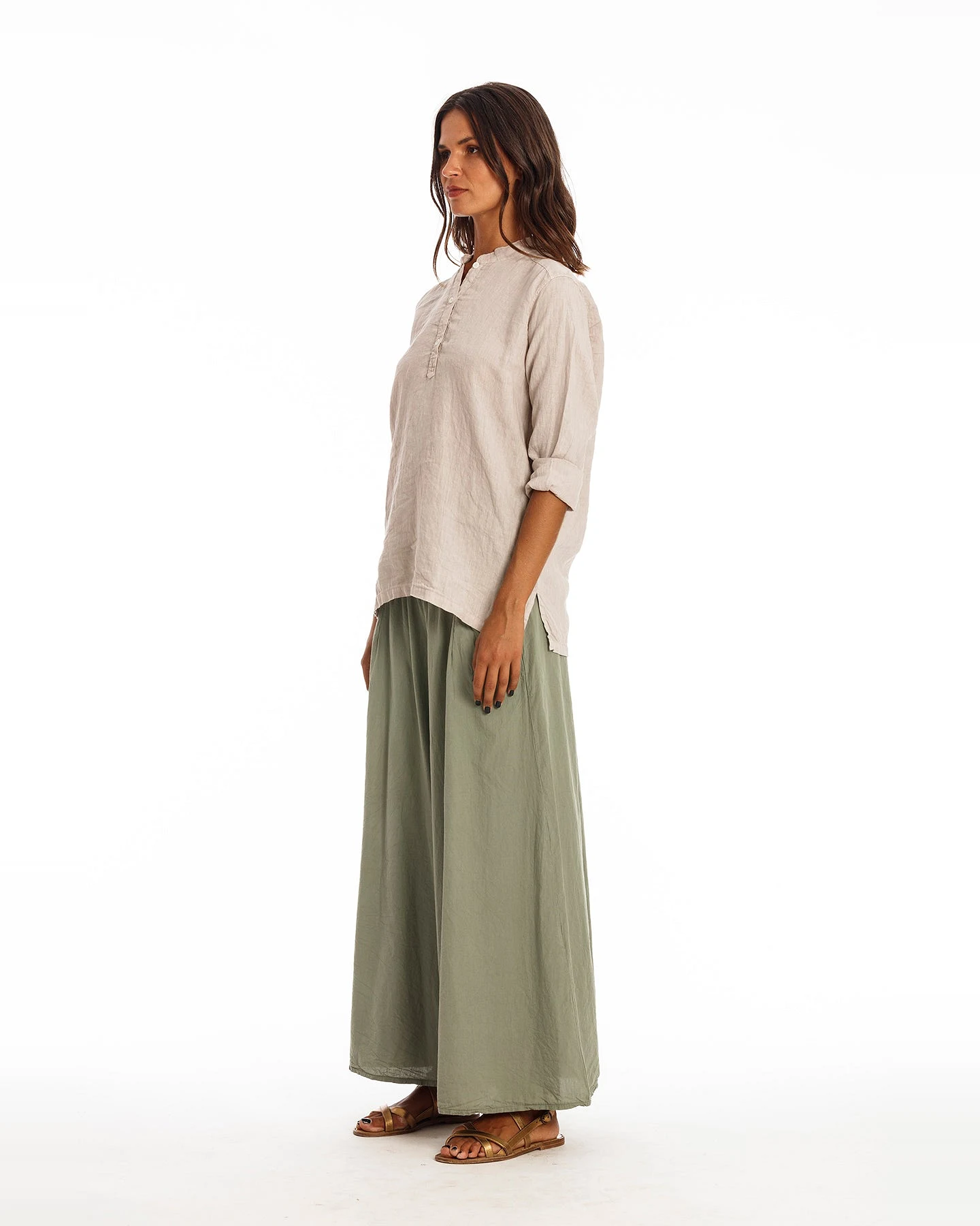 RAVENS VIEW IBIZA Damen vegan Hemd Lian Stone Grau – Ansicht 2
