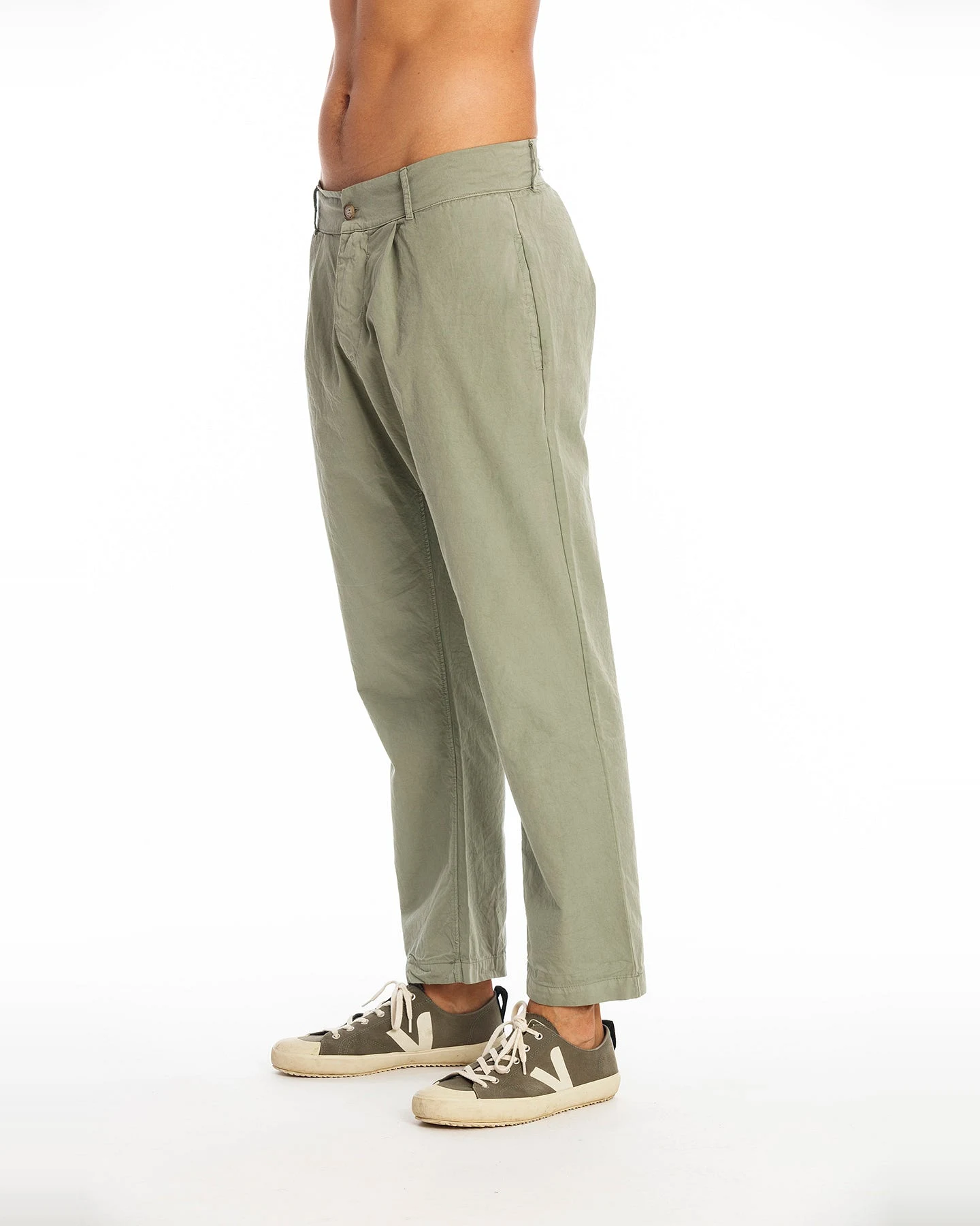 RAVENS VIEW IBIZA Herren vegan Hose Luc Khaki Grün – Ansicht 2