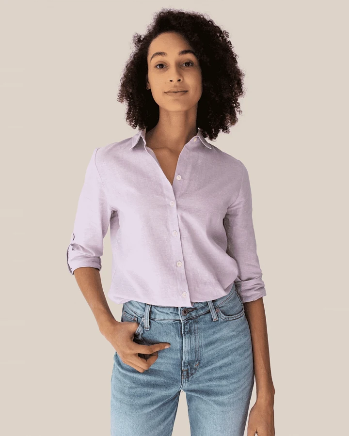 Arber Studio Damen vegan Hemd Elm Hellviolett