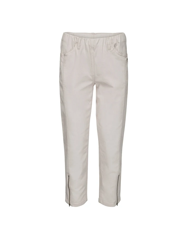 LAURIE Damen vegan Hose Piper Regular Crop Grau Sand