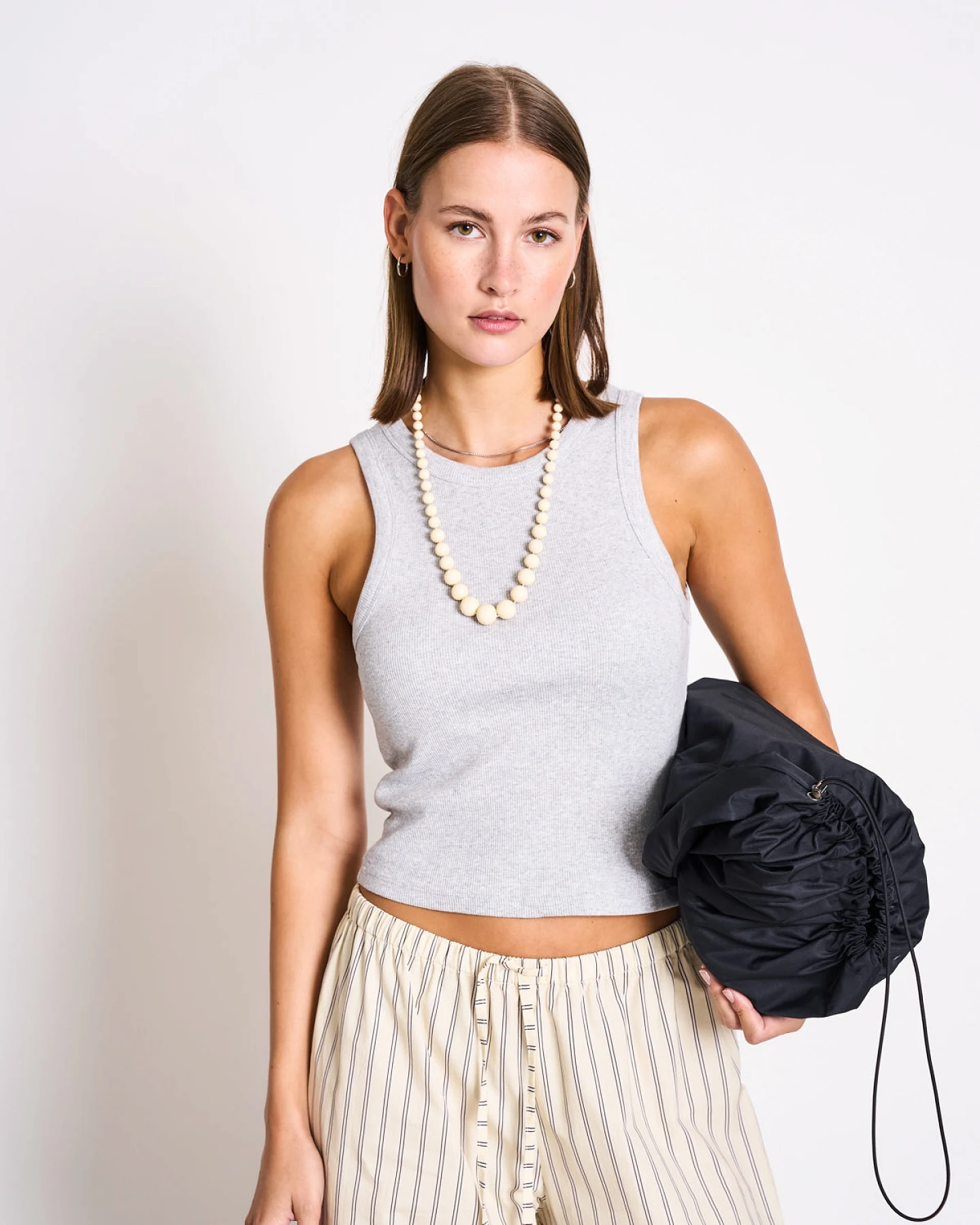JAN 'N JUNE Damen vegan Top Porto Hellgrau – Ansicht 2