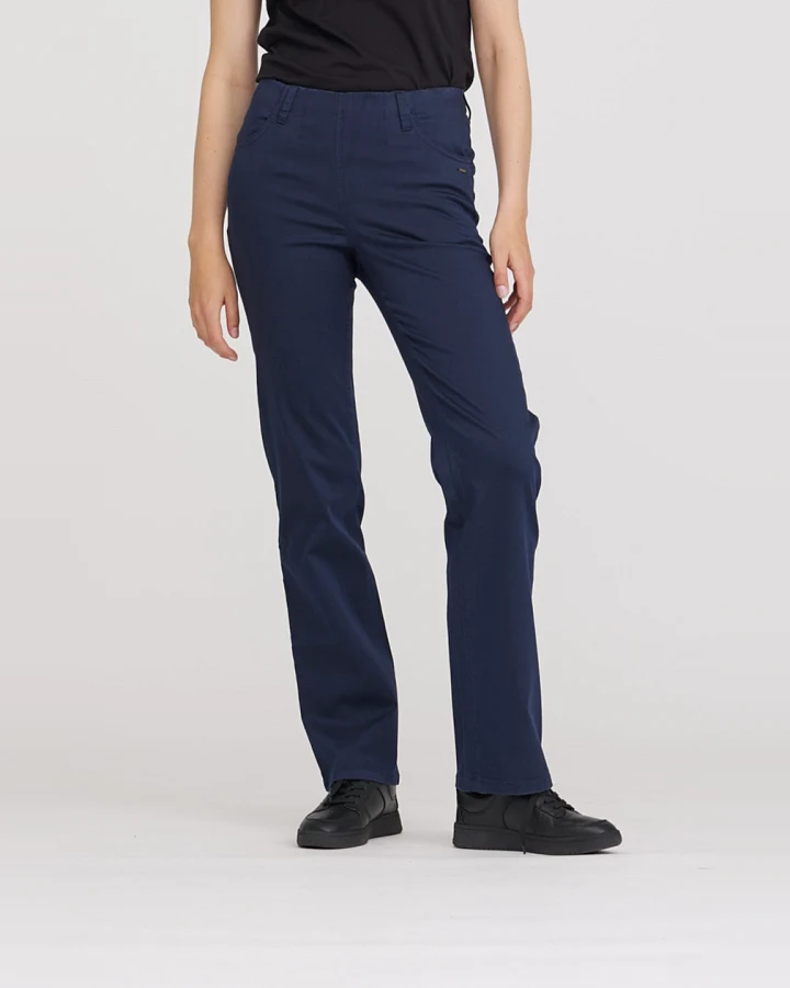 LAURIE Damen vegan Hose Tracy Straight Ml Marineblau