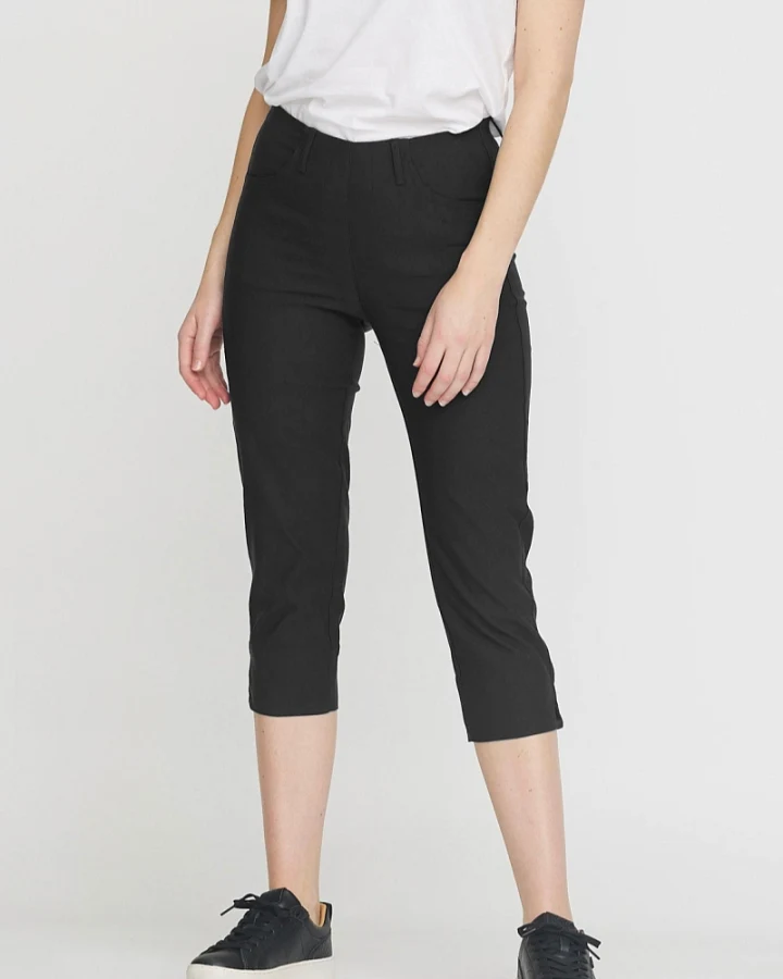 LAURIE Damen vegan Hose Anabelle Regular Capri Ml Schwarz
