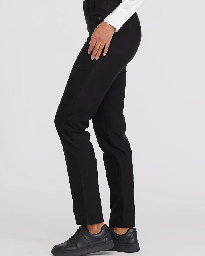 LAURIE Damen vegan Hose Betty Regular Ml Schwarz Gebürstet