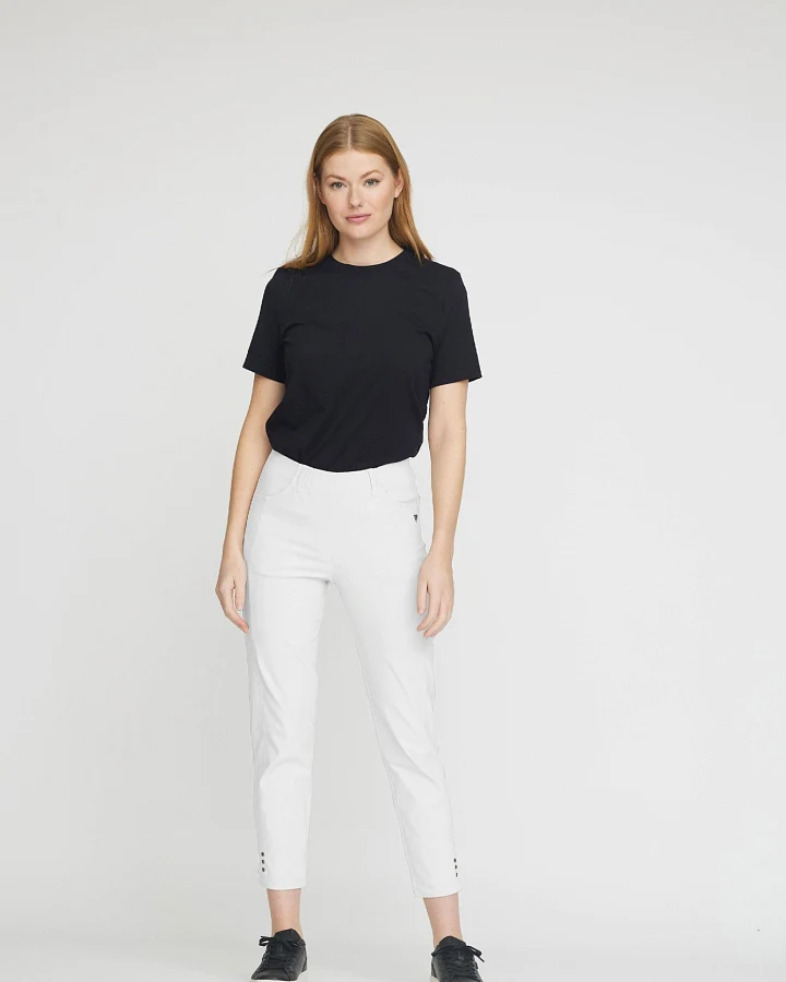 LAURIE Damen vegan Hose Rose Regular Crop Weiß