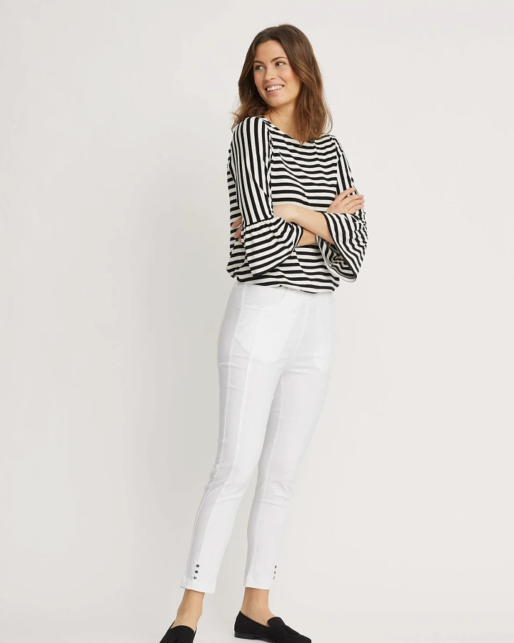 LAURIE Damen vegan Hose Chloe Slim Crop Weiß