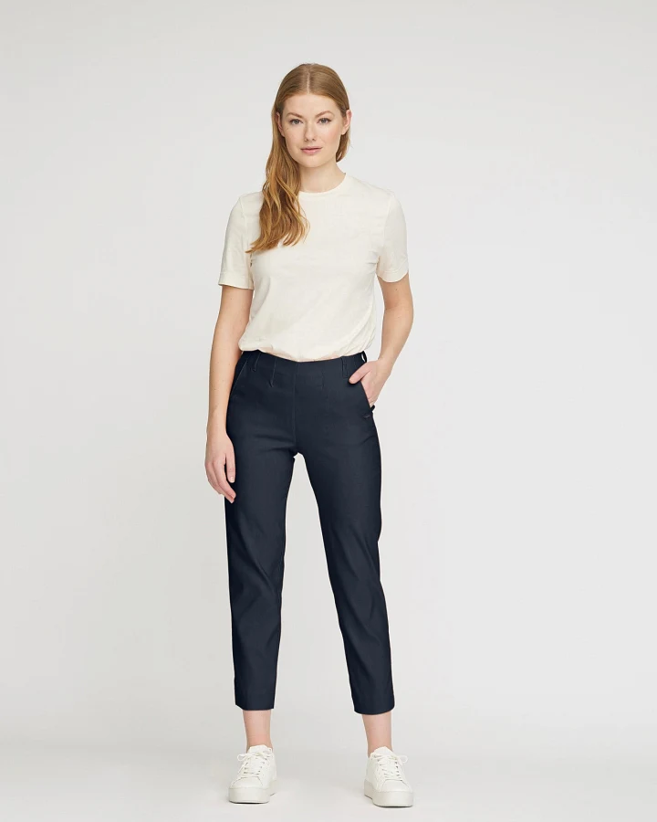 LAURIE Damen vegan Hose Taylor Regular Crop Marineblau