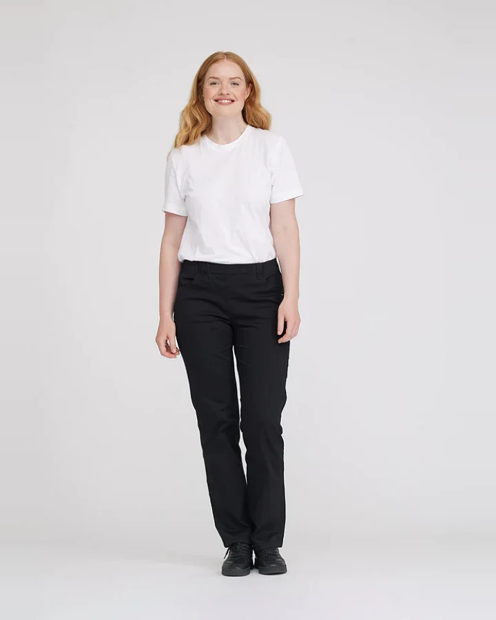 LAURIE Damen vegan Hose Tracy Straight Ml Schwarz