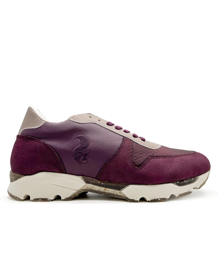 thies Damen vegan Runner Sneaker Eco Eichhörnchen Algen Kork Dunkelbeere Lila