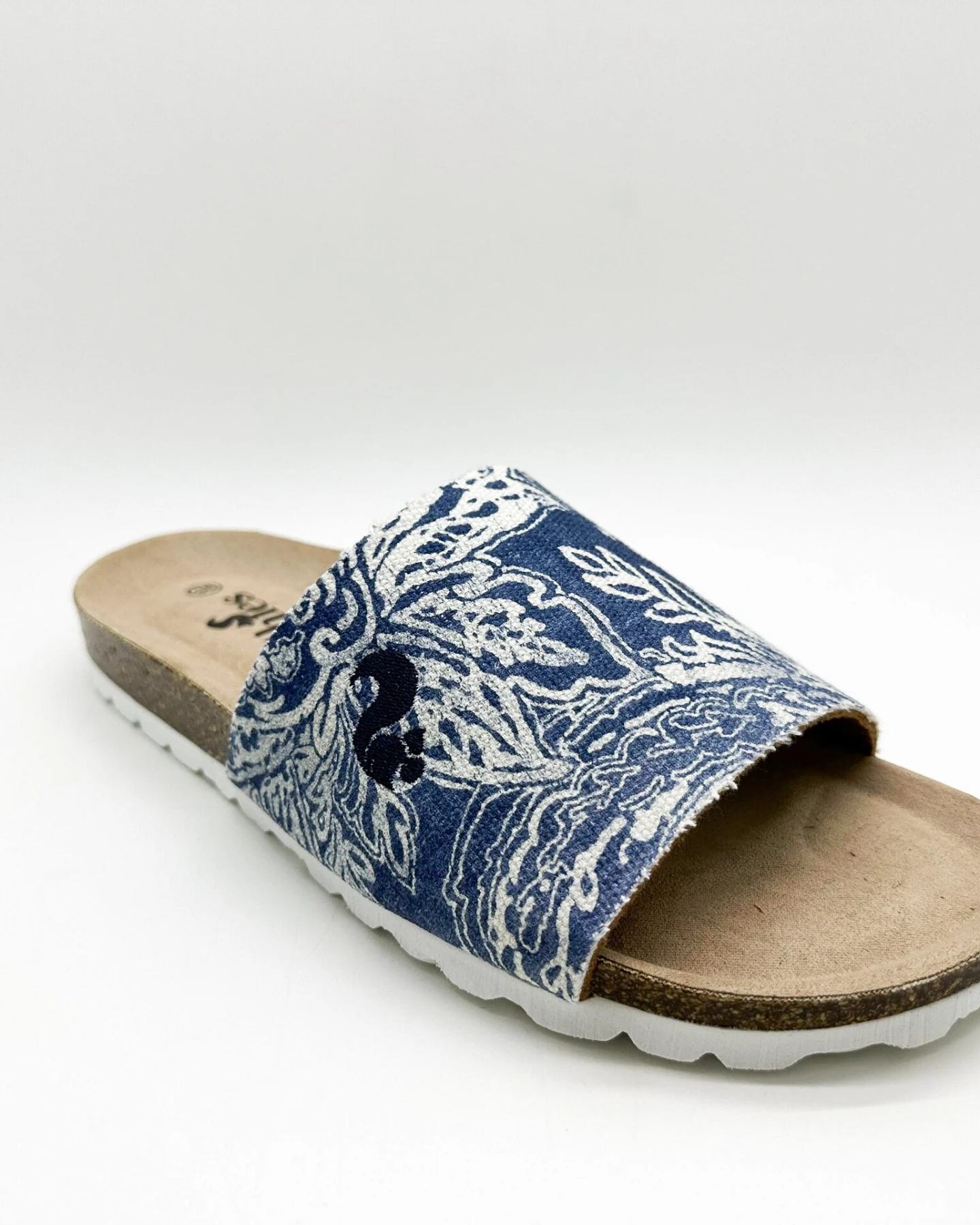 thies Damen vegan Pantoletten Rec Denim Pool Paisley Blau – Ansicht 2