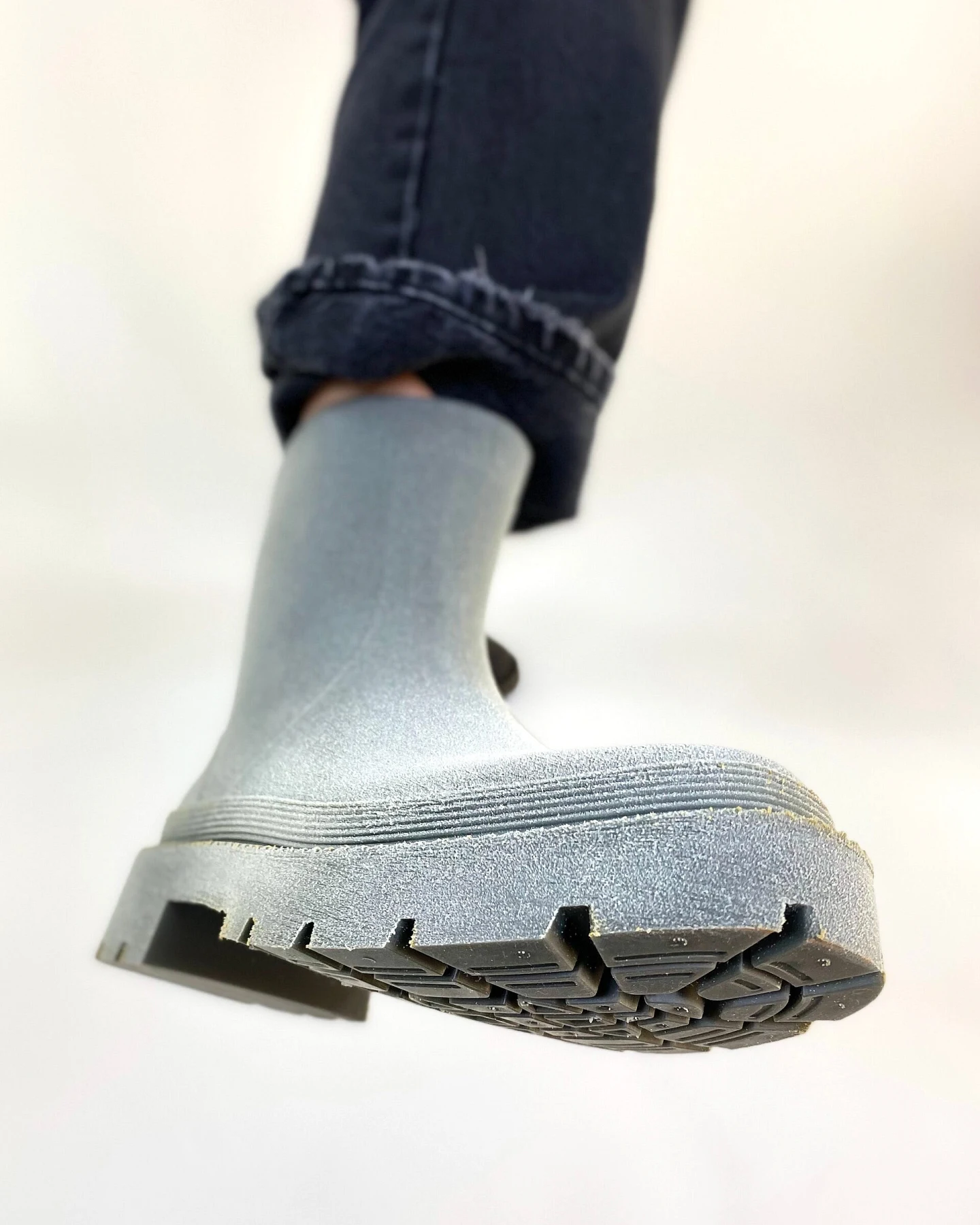 nat-2 Damen vegan Regenstiefel Bio Boot 100% Wasserdicht Grau Grün – Ansicht 2