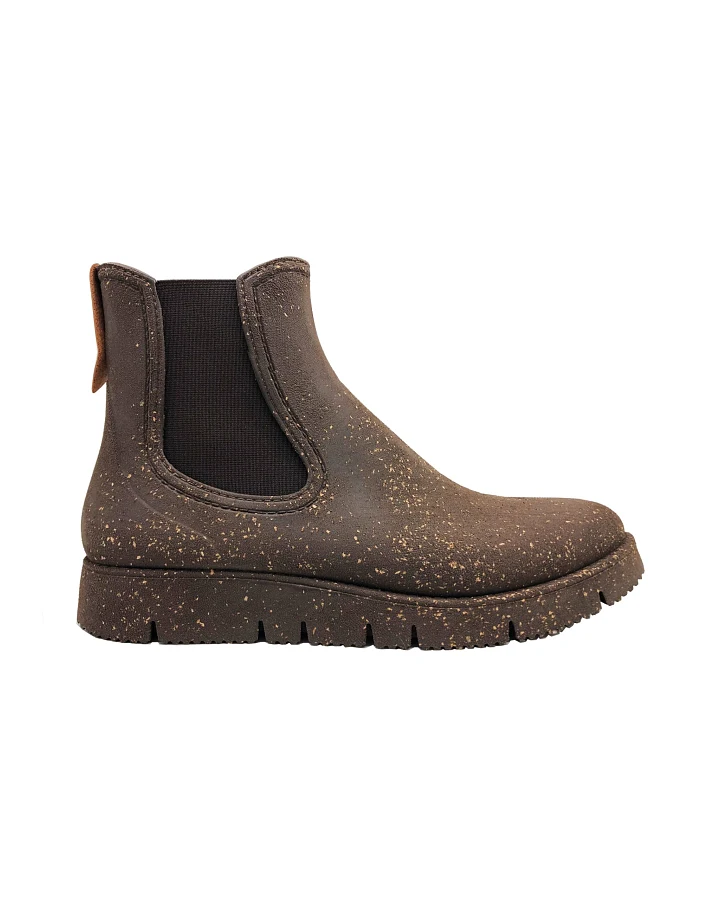 nat-2 Damen vegan Chelsea Regenstiefel Rugged Prime Cork Wasserdicht Braun