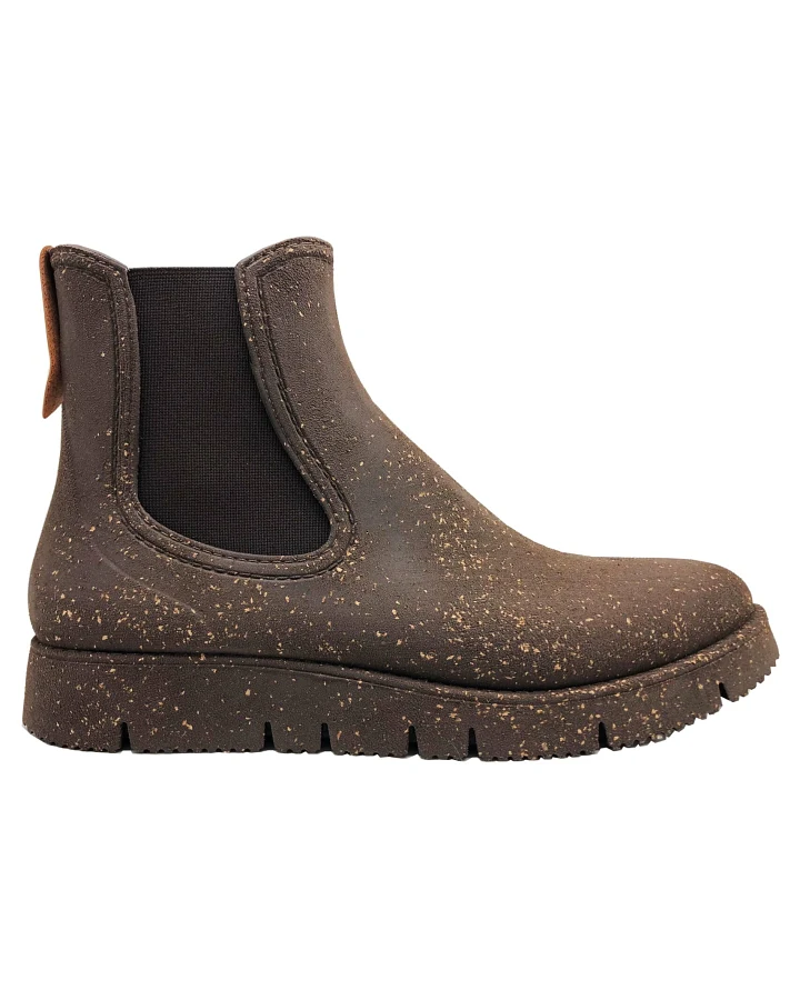 nat-2 Damen vegan Chelsea Regenstiefel Rugged Prime Cork Wasserdicht Braun