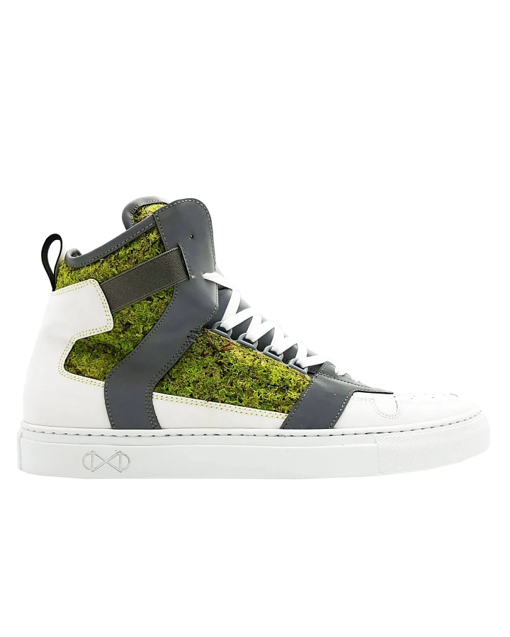nat-2 Herren vegan Sneaker Moss Cube Reflective Weiß & Grün