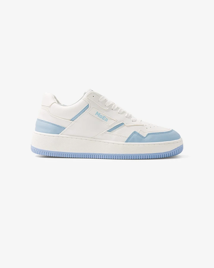 MoEa Herren vegan Sneaker Gen1 Sport Pet Weiß & Himmelblau