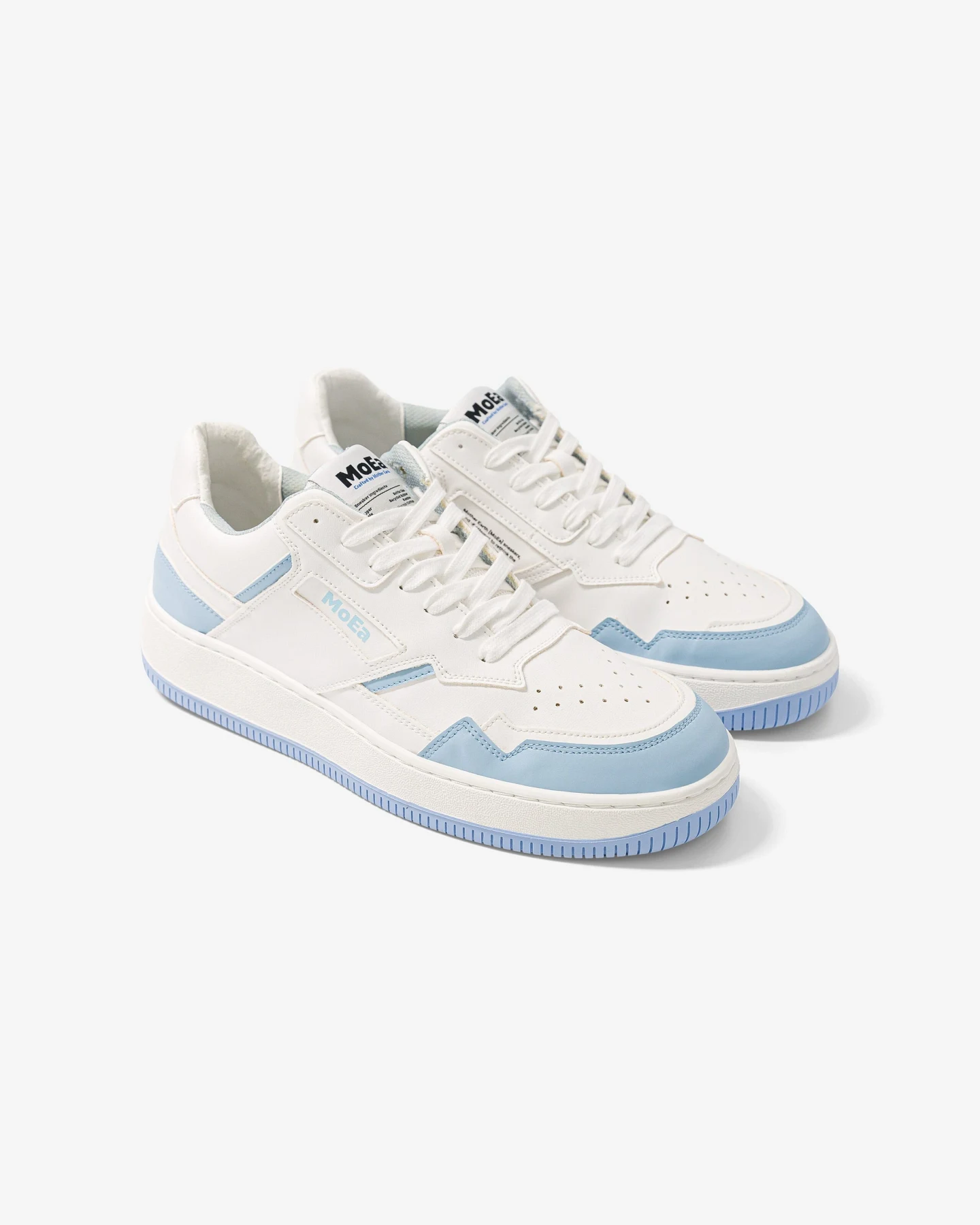 MoEa Herren vegan Sneaker Gen1 Sport Pet Weiß & Himmelblau – Ansicht 2