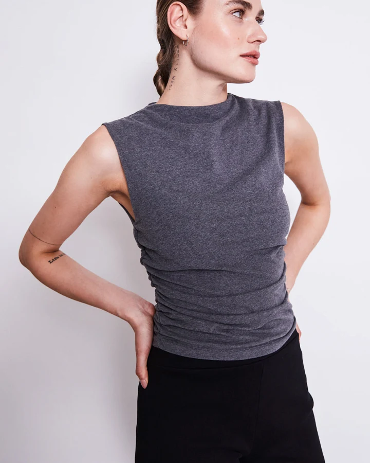 JAN 'N JUNE Damen vegan Top Rafo Dunkelgrau