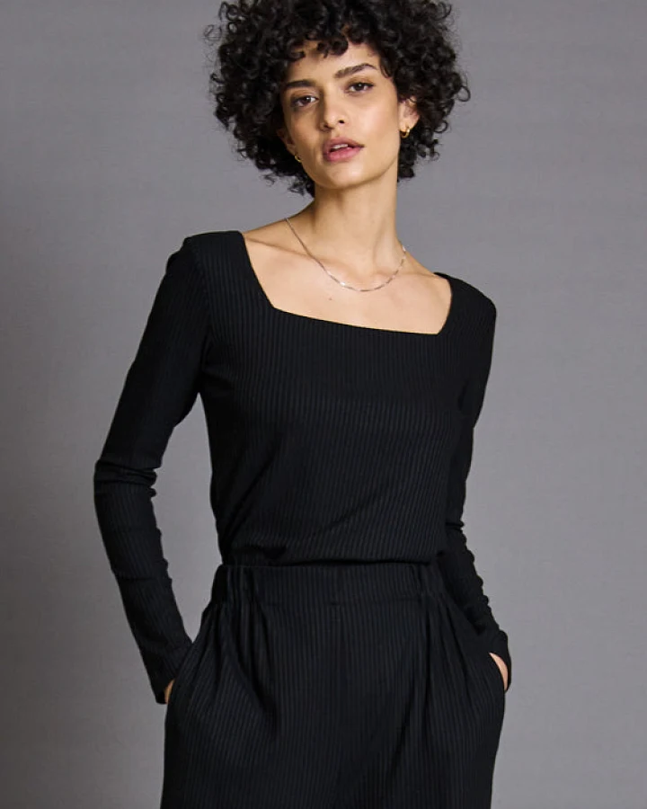 JAN 'N JUNE Damen vegan T-Shirt Longsleeve Fria Schwarz