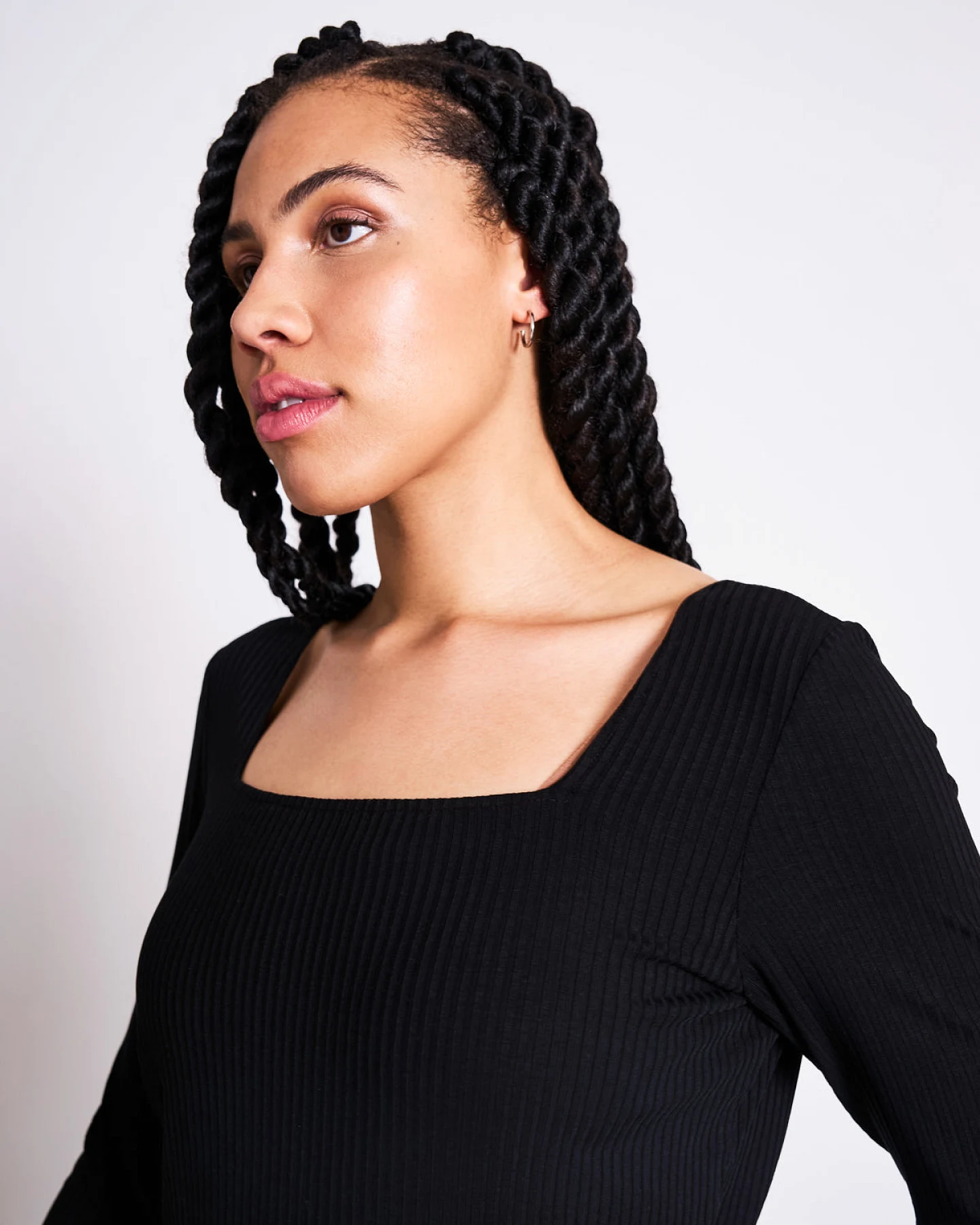 JAN 'N JUNE Damen vegan T-Shirt Longsleeve Fria Schwarz – Ansicht 2