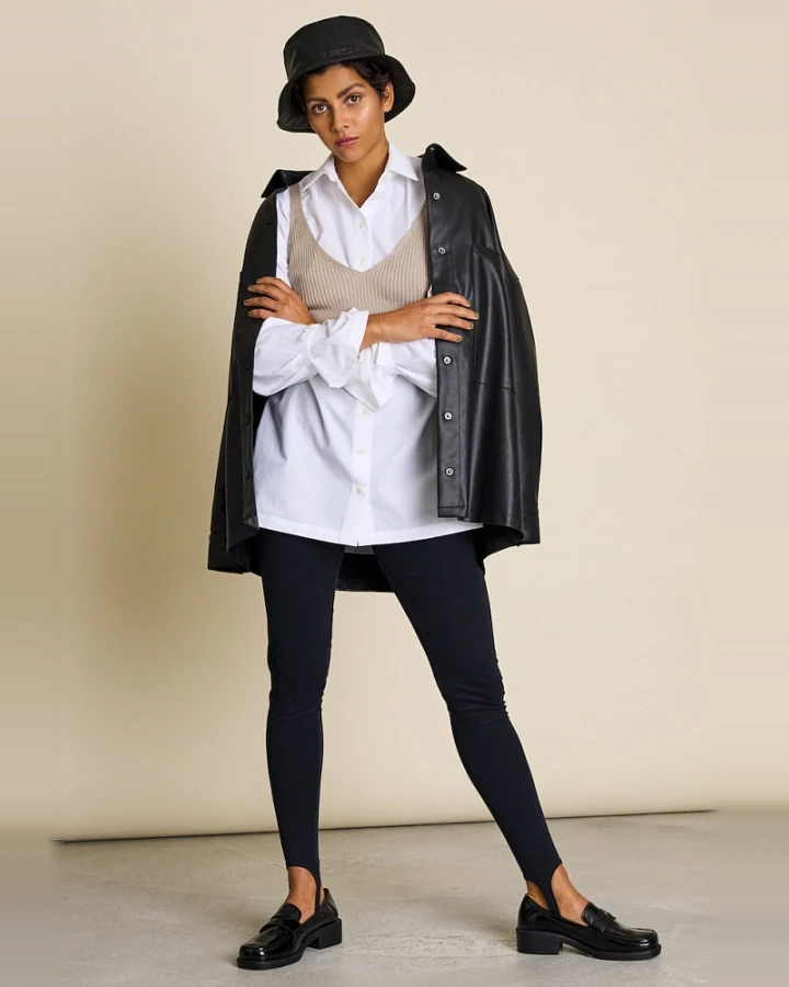 JAN 'N JUNE Damen vegan Leggings Steigbügel Schwarz