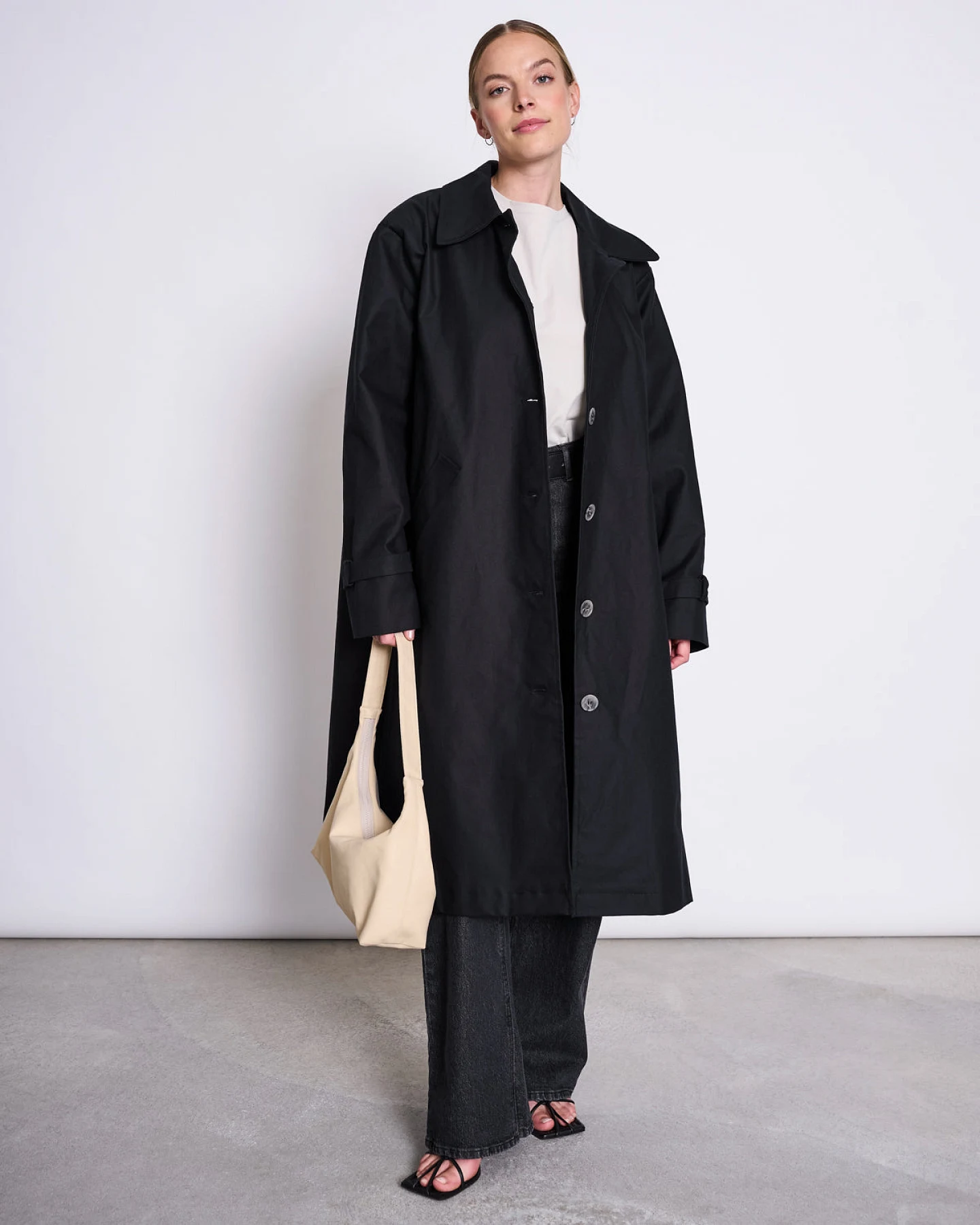 JAN 'N JUNE Damen vegan Mantel Tagus Schwarz – Ansicht 2