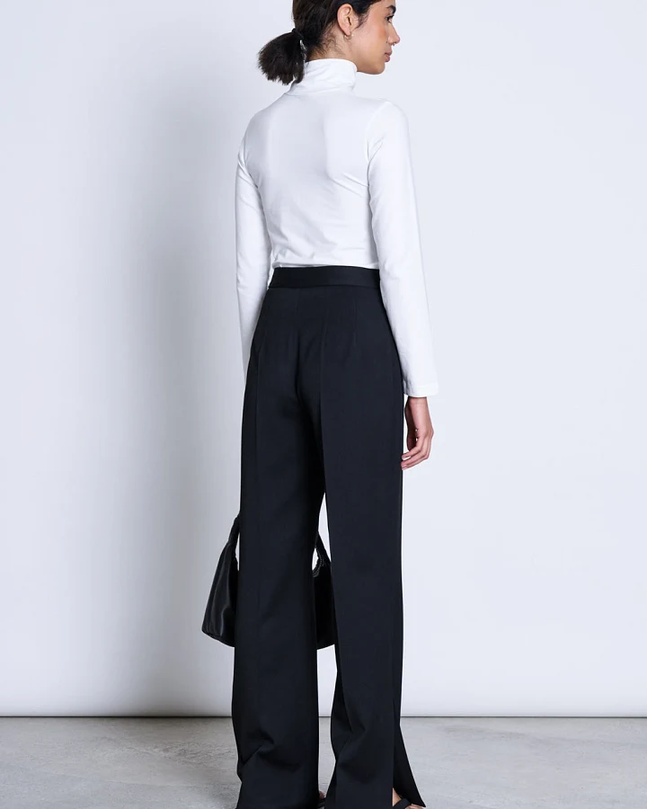 JAN 'N JUNE Damen vegan Schlitzhose Douro Schwarz