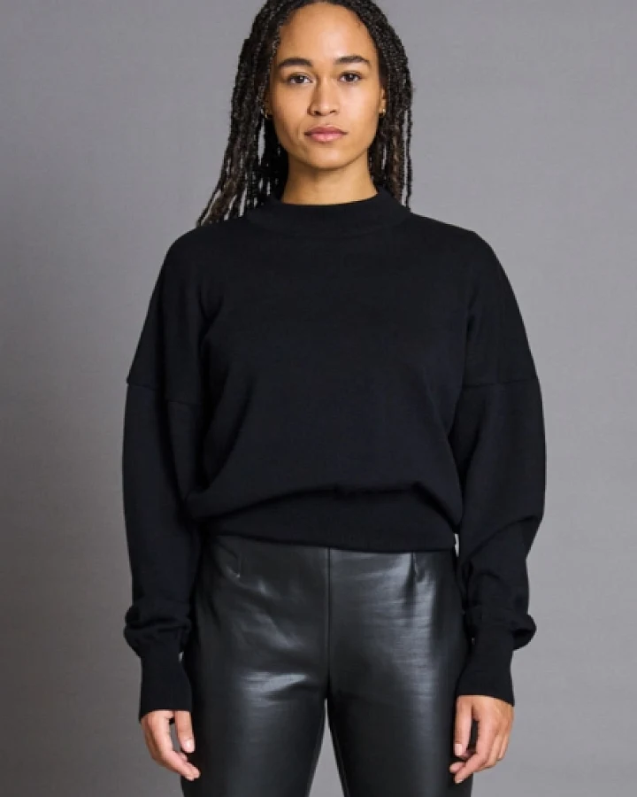 JAN 'N JUNE Damen vegan Pullover Yin Schwarz