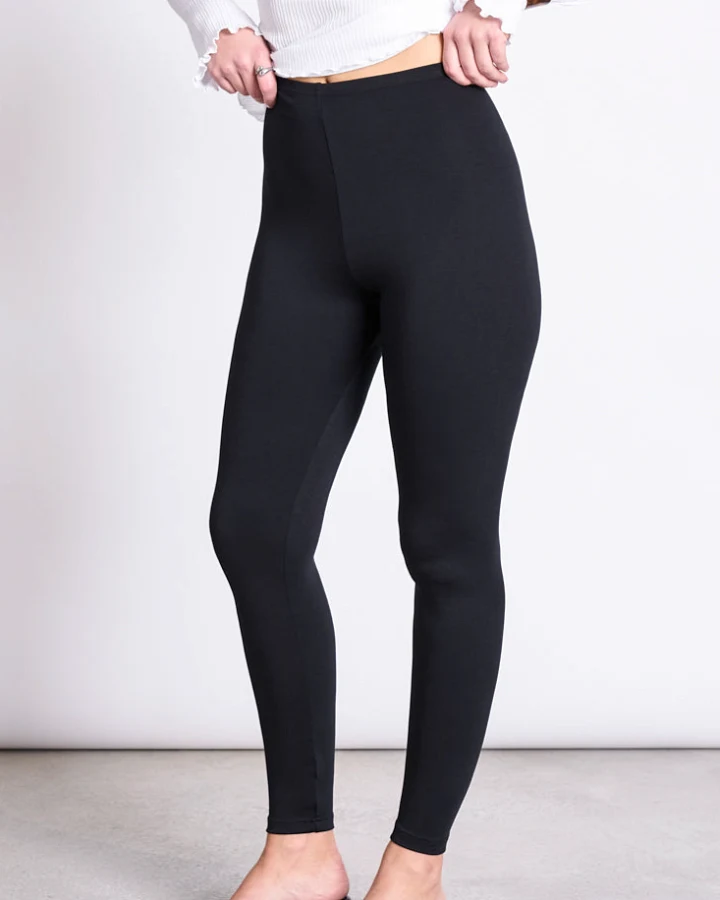 JAN 'N JUNE Damen vegan Basic Leggings Schwarz