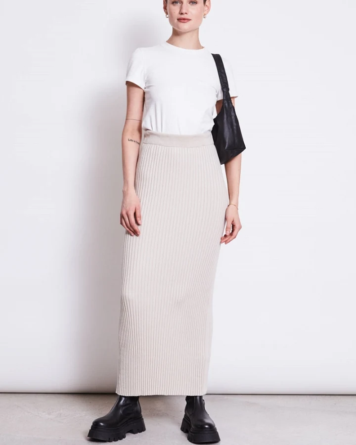 JAN 'N JUNE Damen vegan Strickrock Ebba Elfenbein