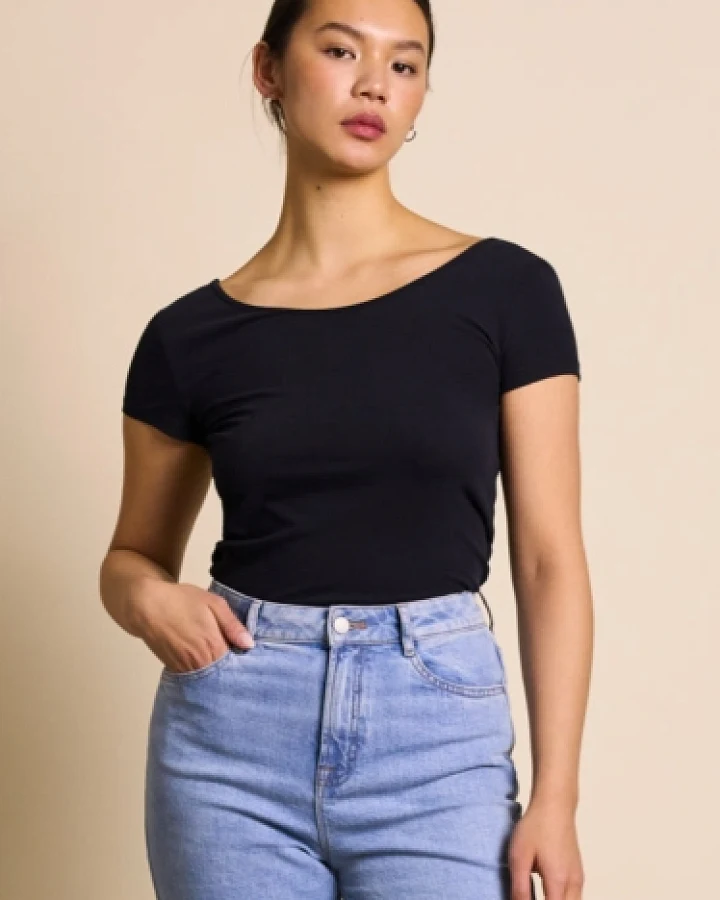 JAN 'N JUNE Damen vegan T-Shirt Ballerina Aloe Soft Schwarz