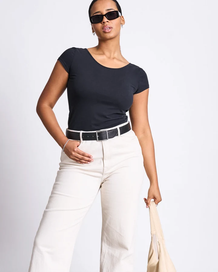 JAN 'N JUNE Damen vegan T-Shirt Ballerina Aloe Soft Schwarz