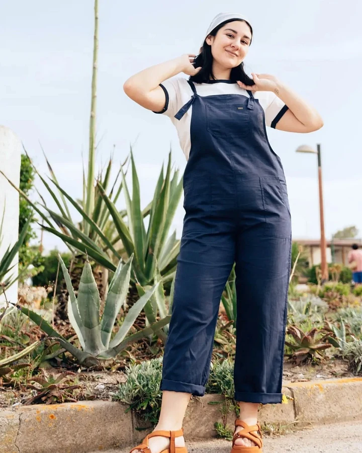 Clotsy Damen vegan Latzhose Mahón Blau
