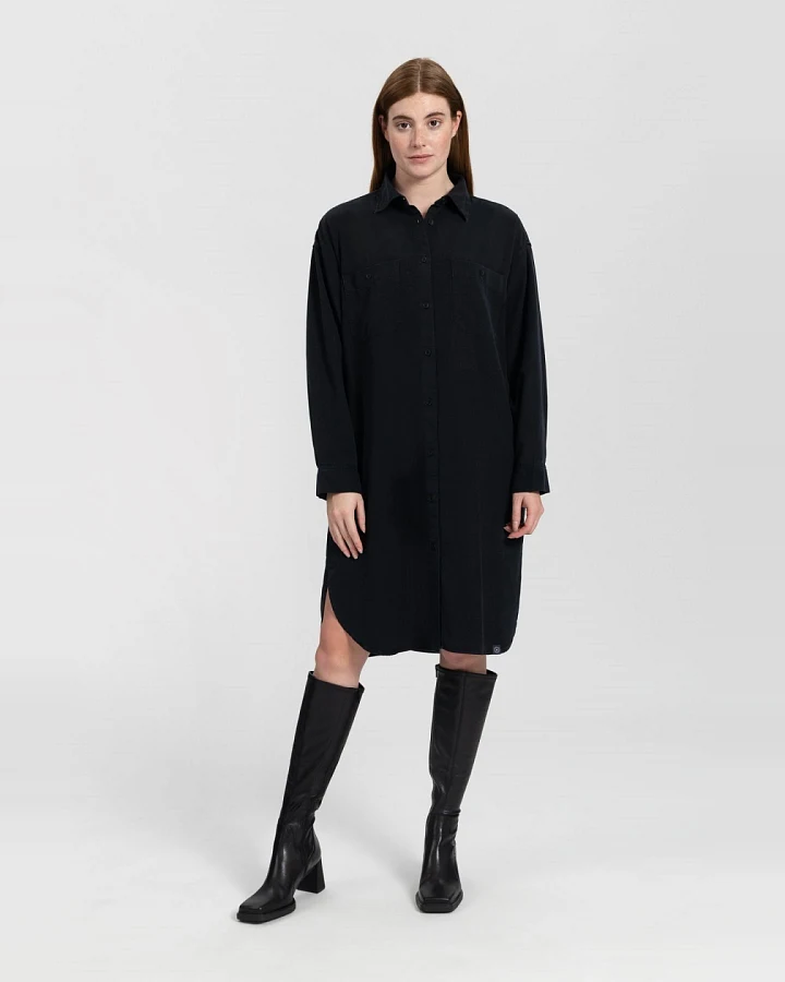 Kuyichi Damen vegan Sadie Kleid Tiefschwarz