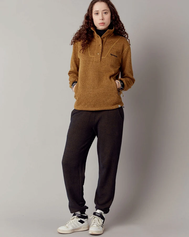 KOMODO Damen vegan Jogger Evie Gots Biologisch Baumwolle Khaki Melange