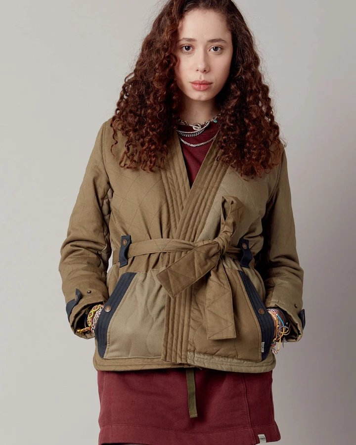 KOMODO Damen vegan Jacke Zuri Biologisch Baumwolle Patchwork Grün