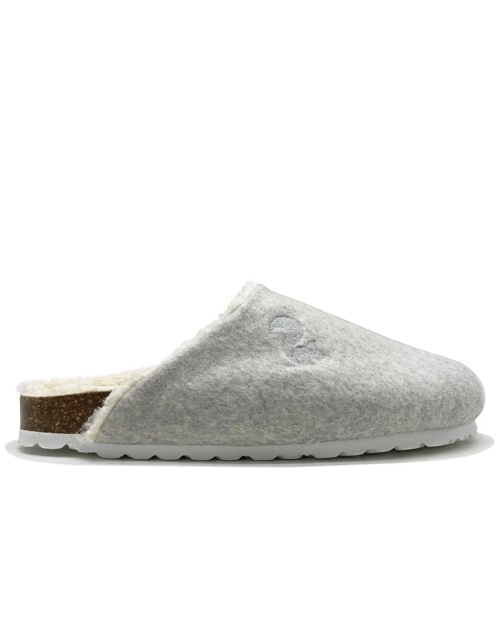 thies Damen vegan Clog Biologisch Bio Hellgrau