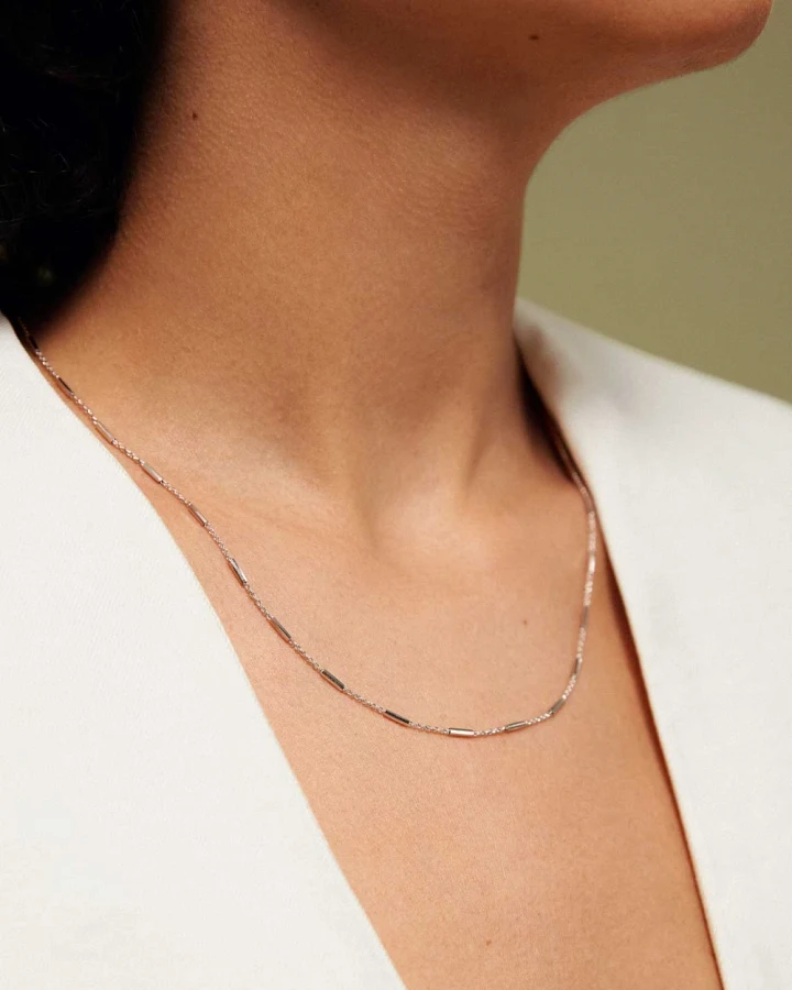 Dear Darling Berlin Damen vegan Halskette Mit Stäben Zartes Silber