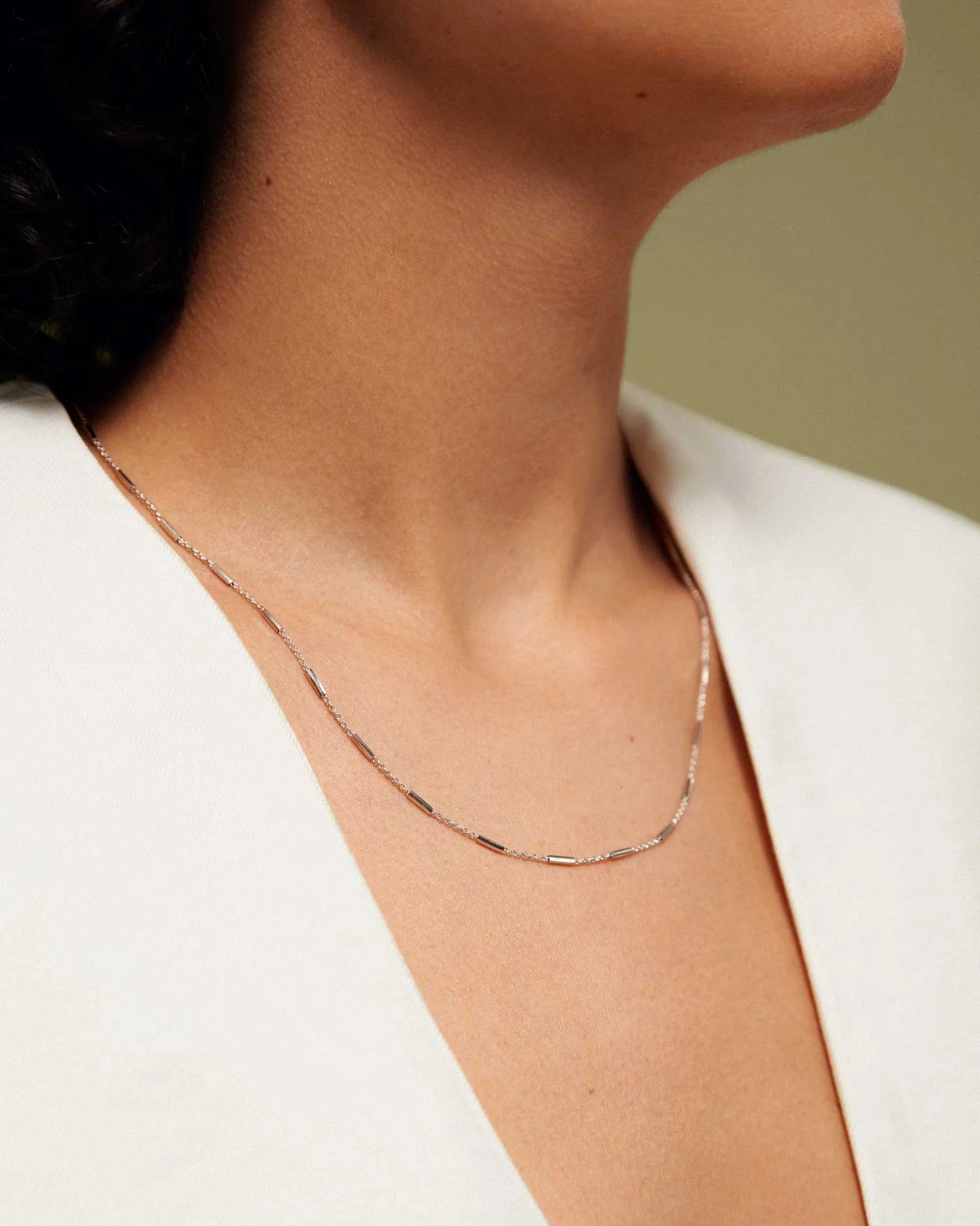Dear Darling Berlin Damen vegan Halskette Mit Stäben Zartes Silber – Ansicht 2